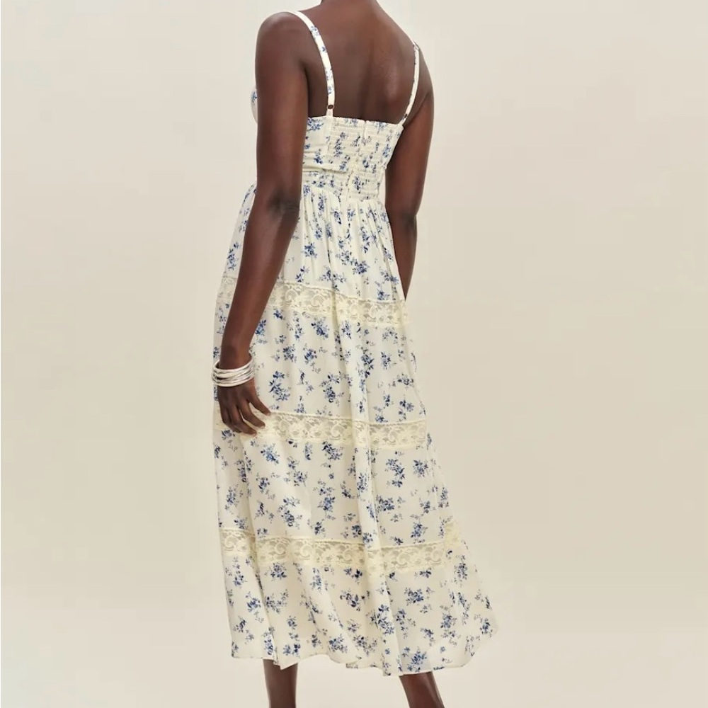 NWT $278 Reformation Dina Dress size 4 Floral Print Midi Dress - Picture 2 of 14